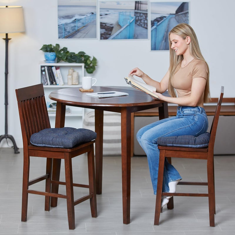 Klear Vu وسائد كراسي طعام غير قابلة للانزلاق من كليار فيو جريبر، مبطنة بشكل زائد، عالمية للاستخدام في المطبخ أو المكتب، وسادة مقعد على شكل حرف U، 15x15 بوصة، 4 قطع (عبوة من 1)، لون أزرق بحري ويفل - Image 4